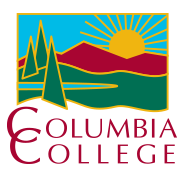 Columbia College Sunrise Yellow, Blue, Greem, Red Logo